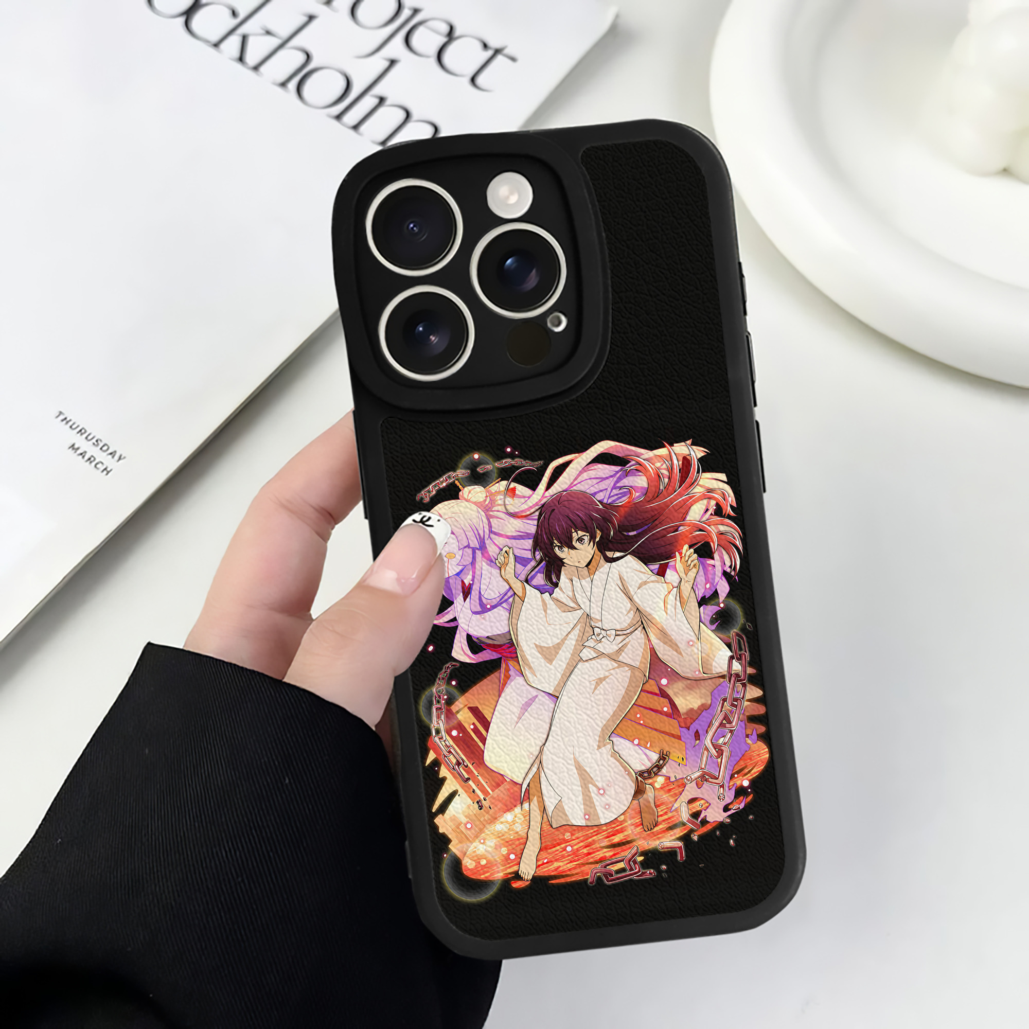 （画像用） 文豪ストレイドッグス Bungo Stray Dogs 【iPhone 16シリーズ対応】シリコンスマホケース（レザー調） 材質：シリコン